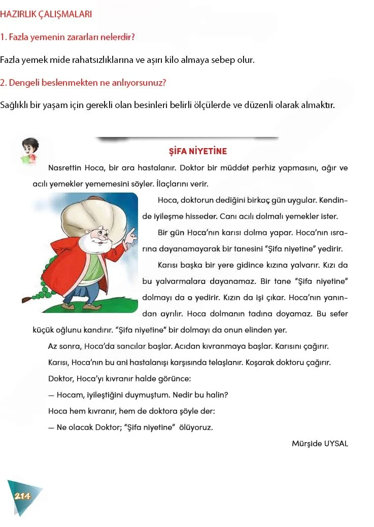4. Sınıf Türkçe Ders Kitabı Cevapları Meb Yayınları 2 Sayfa 214 Çözüm Görseli