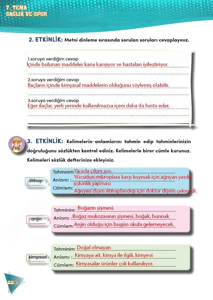 4. Sınıf Türkçe Ders Kitabı Cevapları Meb Yayınları 2 Sayfa 220 Çözüm Görseli