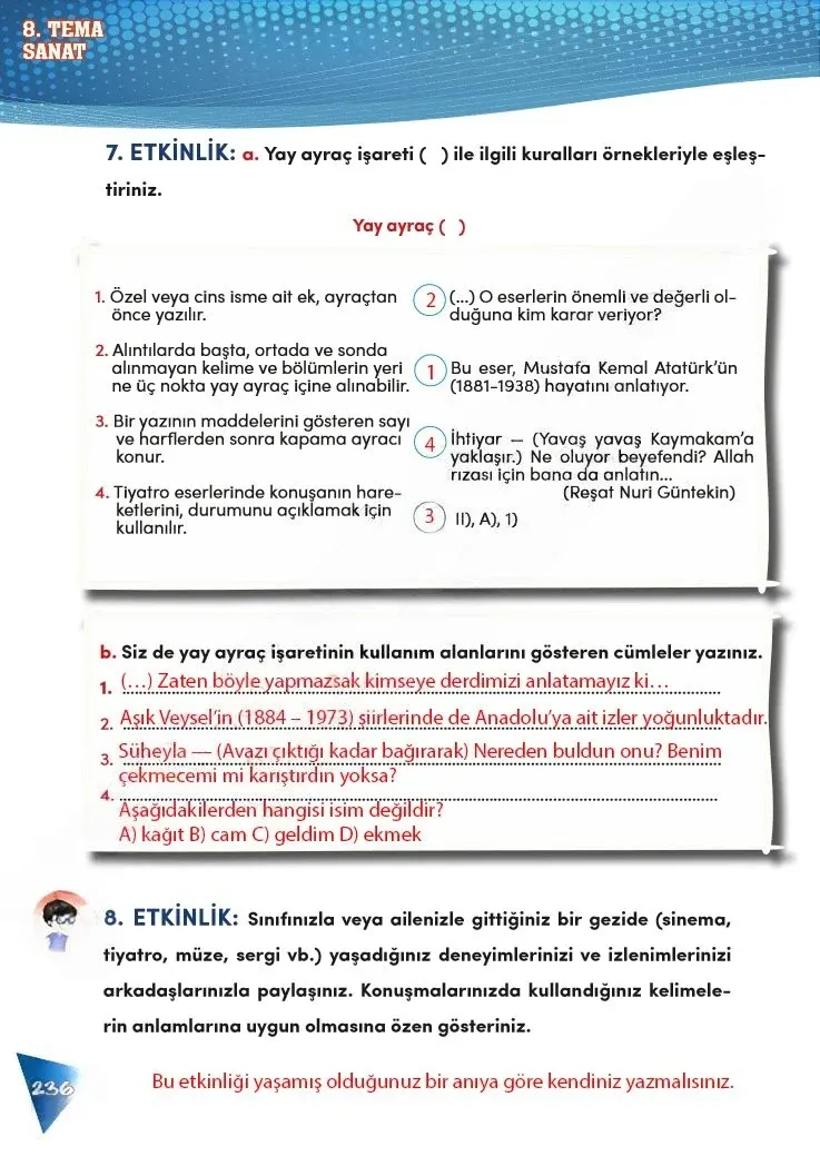 4. Sınıf Türkçe Ders Kitabı Cevapları Meb Yayınları 2 Sayfa 236 Çözüm Görseli