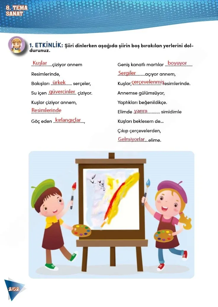 4. Sınıf Türkçe Ders Kitabı Cevapları Meb Yayınları 2 Sayfa 252 Çözüm Görseli