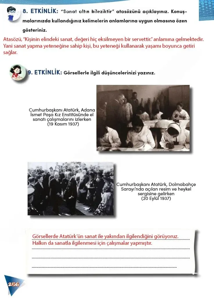 4. Sınıf Türkçe Ders Kitabı Cevapları Meb Yayınları 2 Sayfa 256 Çözüm Görseli