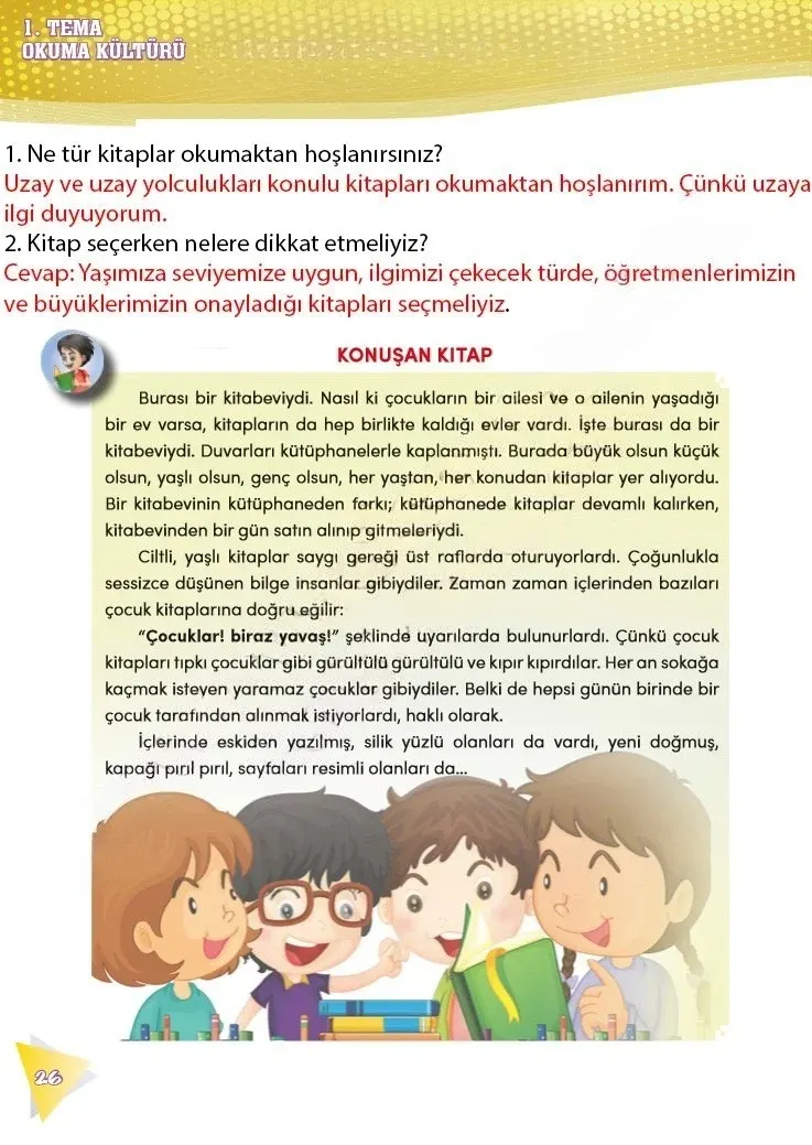 4. Sınıf Türkçe Ders Kitabı Cevapları Meb Yayınları 2 Sayfa 26 Çözüm Görseli
