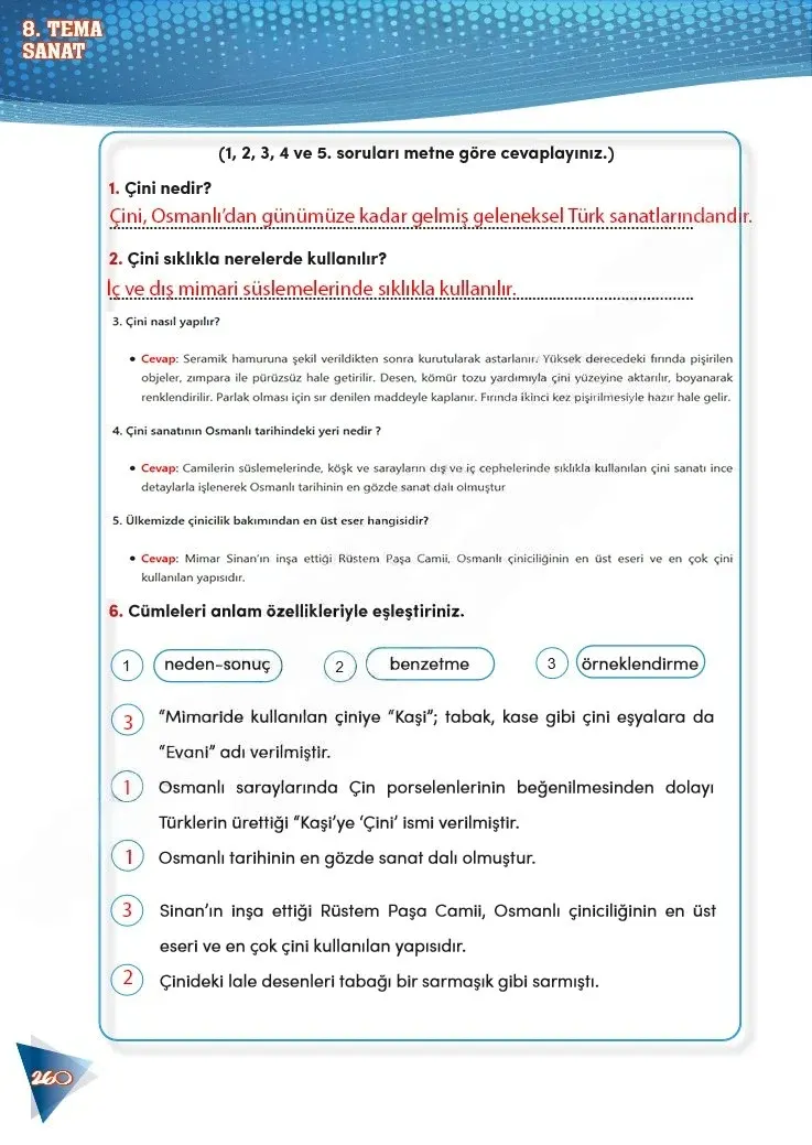 4. Sınıf Türkçe Ders Kitabı Cevapları Meb Yayınları 2 Sayfa 260 Çözüm Görseli