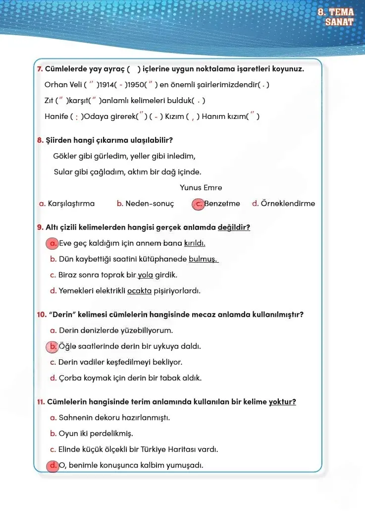 4. Sınıf Türkçe Ders Kitabı Cevapları Meb Yayınları 2 Sayfa 261 Çözüm Görseli