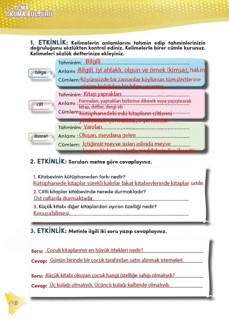 4. Sınıf Türkçe Ders Kitabı Cevapları Meb Yayınları 2 Sayfa 28 Çözüm Görseli