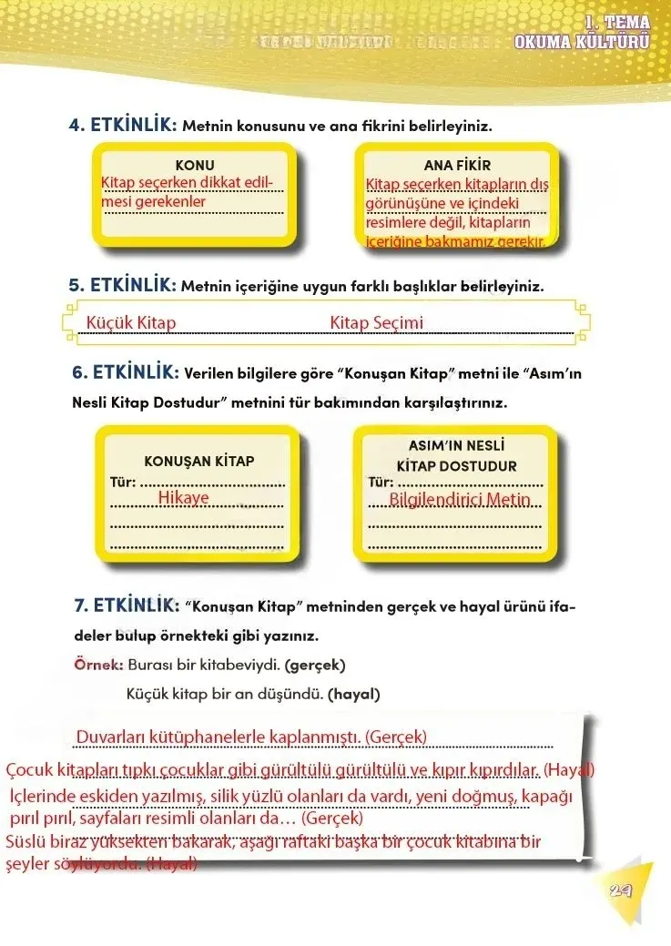 4. Sınıf Türkçe Ders Kitabı Cevapları Meb Yayınları 2 Sayfa 29 Çözüm Görseli