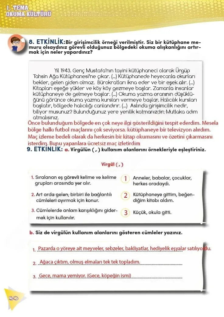 4. Sınıf Türkçe Ders Kitabı Cevapları Meb Yayınları 2 Sayfa 30 Çözüm Görseli