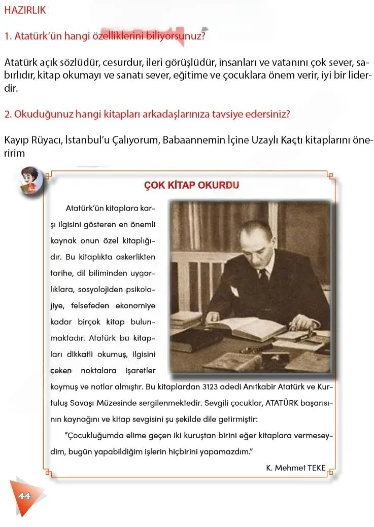 4. Sınıf Türkçe Ders Kitabı Cevapları Meb Yayınları 2 Sayfa 44 Çözüm Görseli