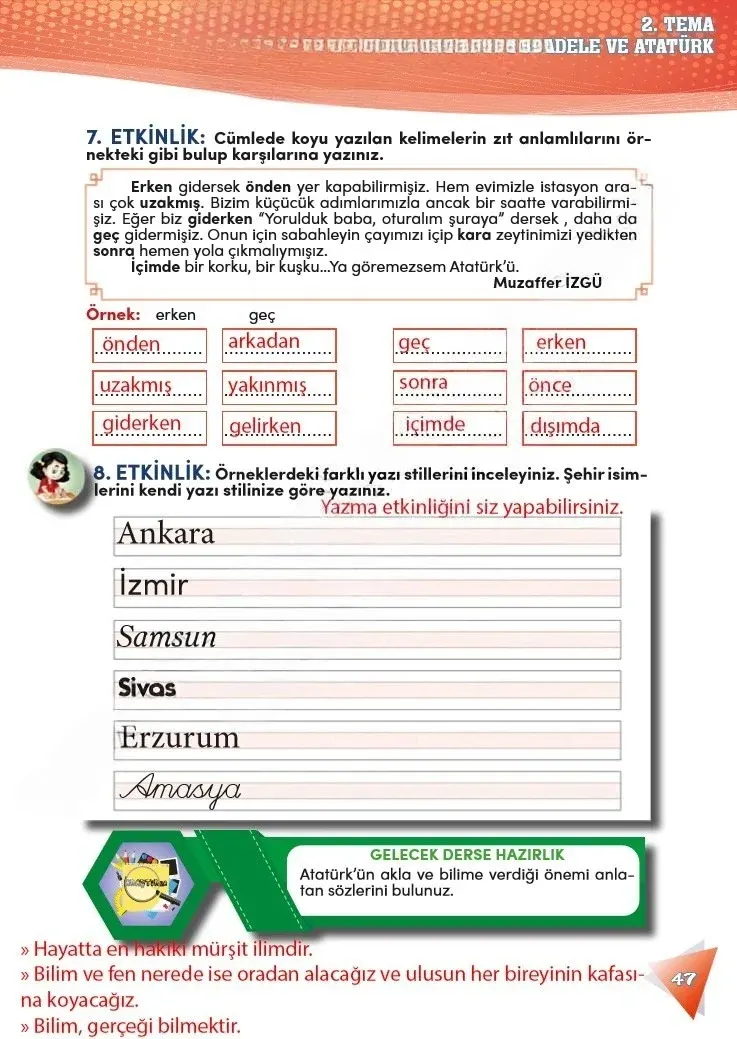 4. Sınıf Türkçe Ders Kitabı Cevapları Meb Yayınları 2 Sayfa 47 Çözüm Görseli