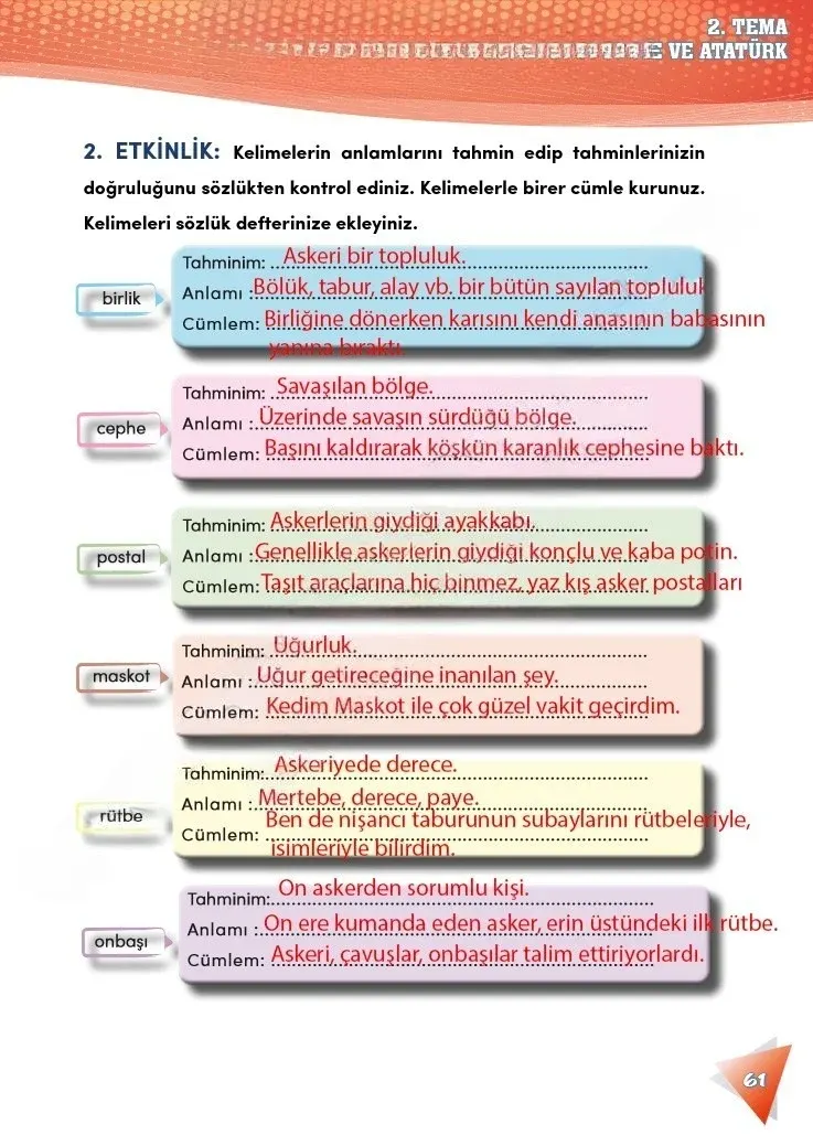 4. Sınıf Türkçe Ders Kitabı Cevapları Meb Yayınları 2 Sayfa 61 Çözüm Görseli