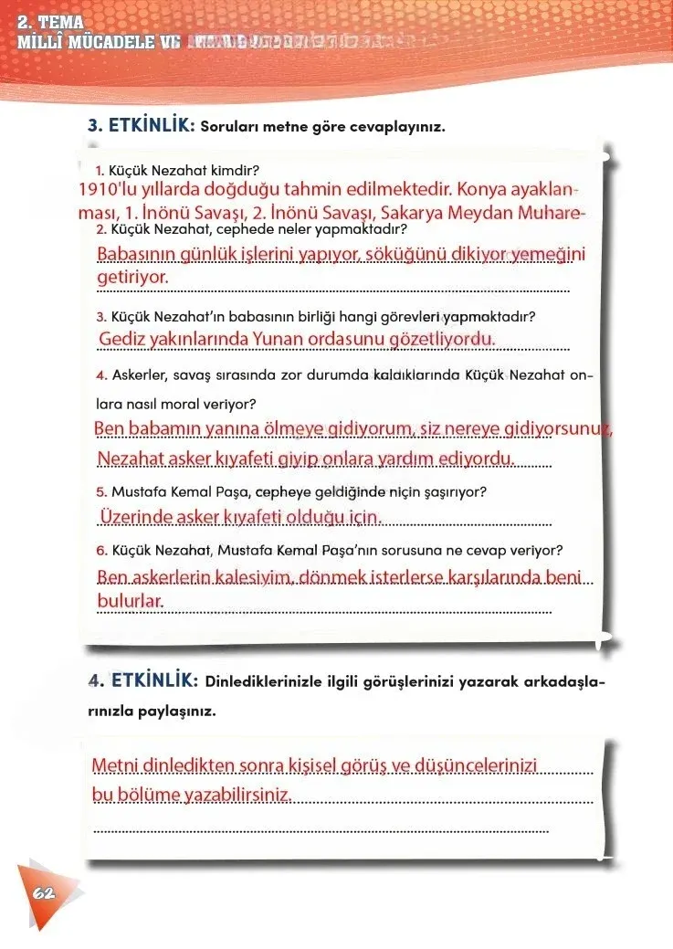 4. Sınıf Türkçe Ders Kitabı Cevapları Meb Yayınları 2 Sayfa 62 Çözüm Görseli