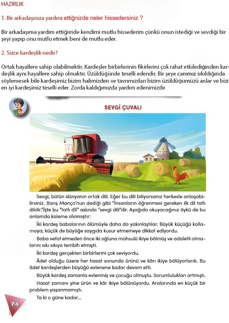 4. Sınıf Türkçe Ders Kitabı Cevapları Meb Yayınları 2 Sayfa 74 Çözüm Görseli