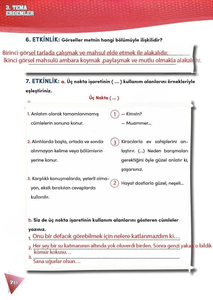 4. Sınıf Türkçe Ders Kitabı Cevapları Meb Yayınları 2 Sayfa 78 Çözüm Görseli