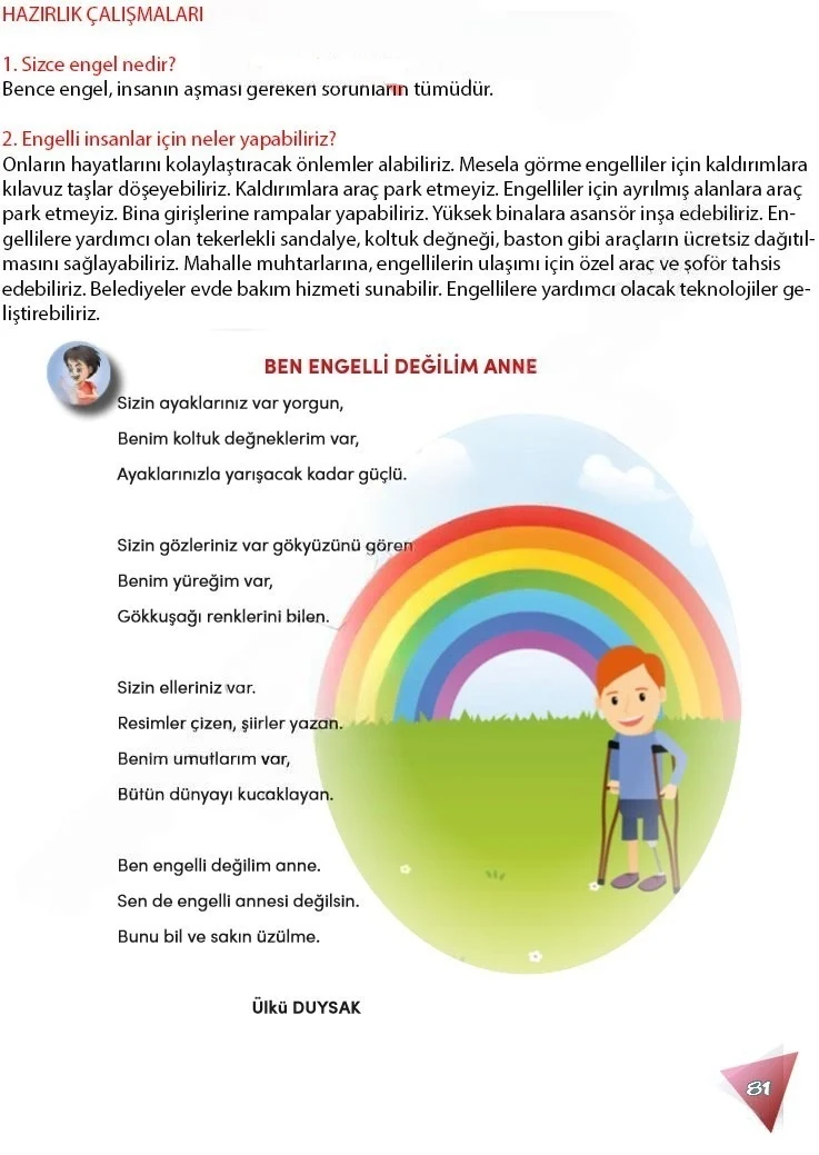 4. Sınıf Türkçe Ders Kitabı Cevapları Meb Yayınları 2 Sayfa 81 Çözüm Görseli