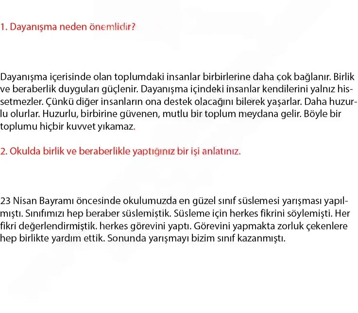 4. Sınıf Türkçe Ders Kitabı Cevapları Meb Yayınları 2 Sayfa 92 Çözüm Görseli