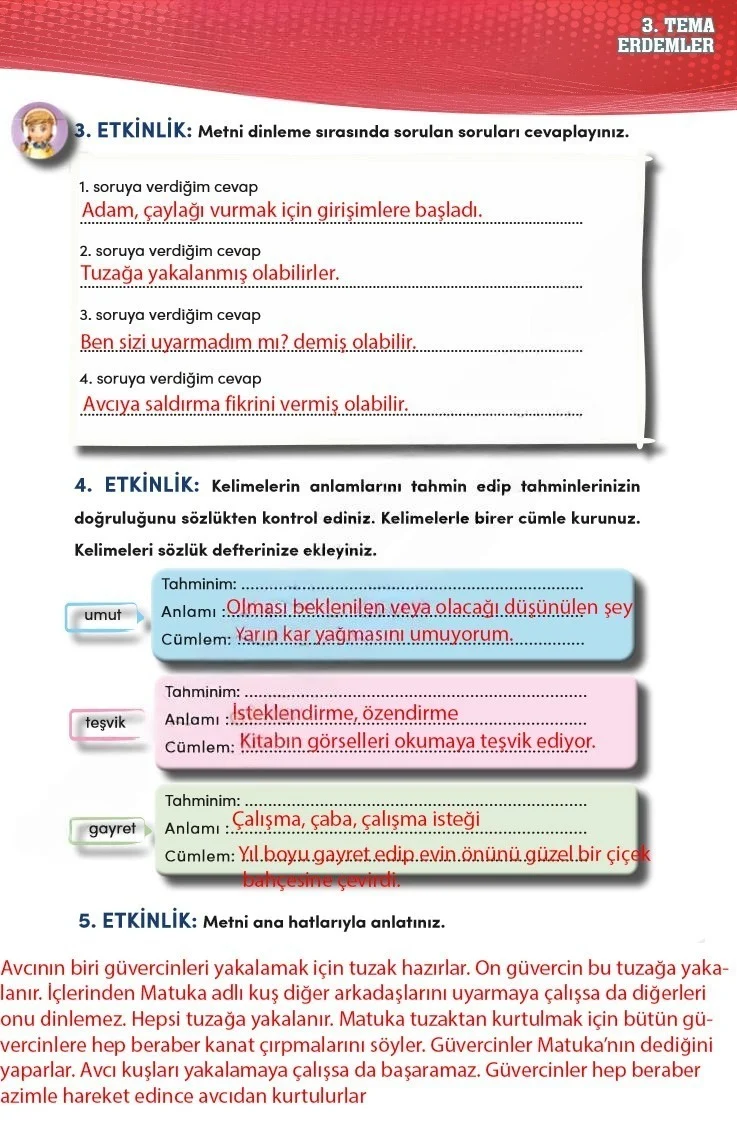 4. Sınıf Türkçe Ders Kitabı Cevapları Meb Yayınları 2 Sayfa 93 Çözüm Görseli