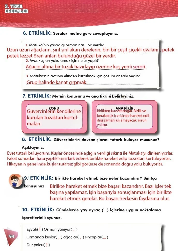 4. Sınıf Türkçe Ders Kitabı Cevapları Meb Yayınları 2 Sayfa 94 Çözüm Görseli