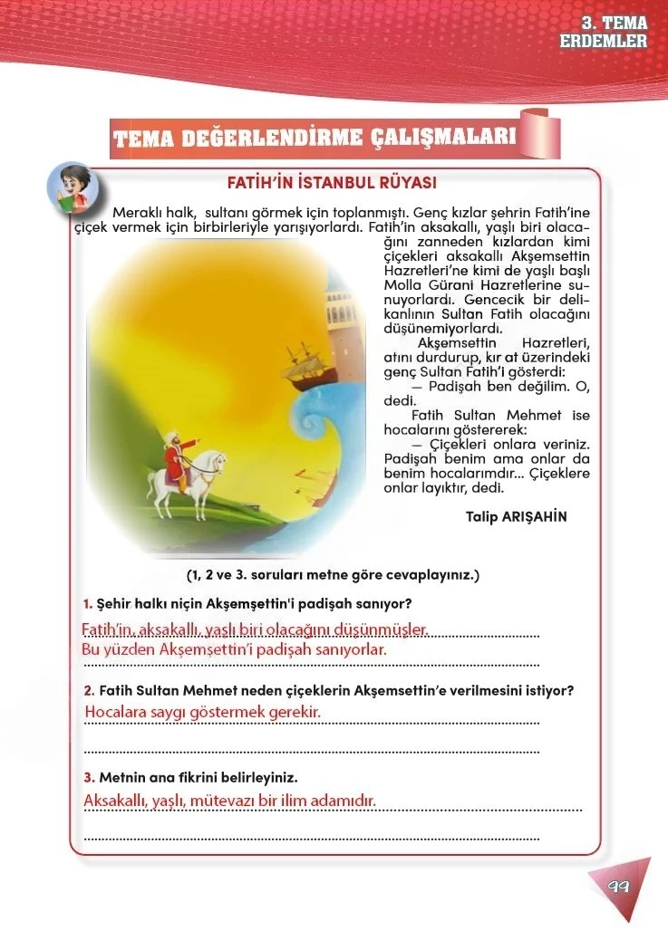 4. Sınıf Türkçe Ders Kitabı Cevapları Meb Yayınları 2 Sayfa 99 Çözüm Görseli