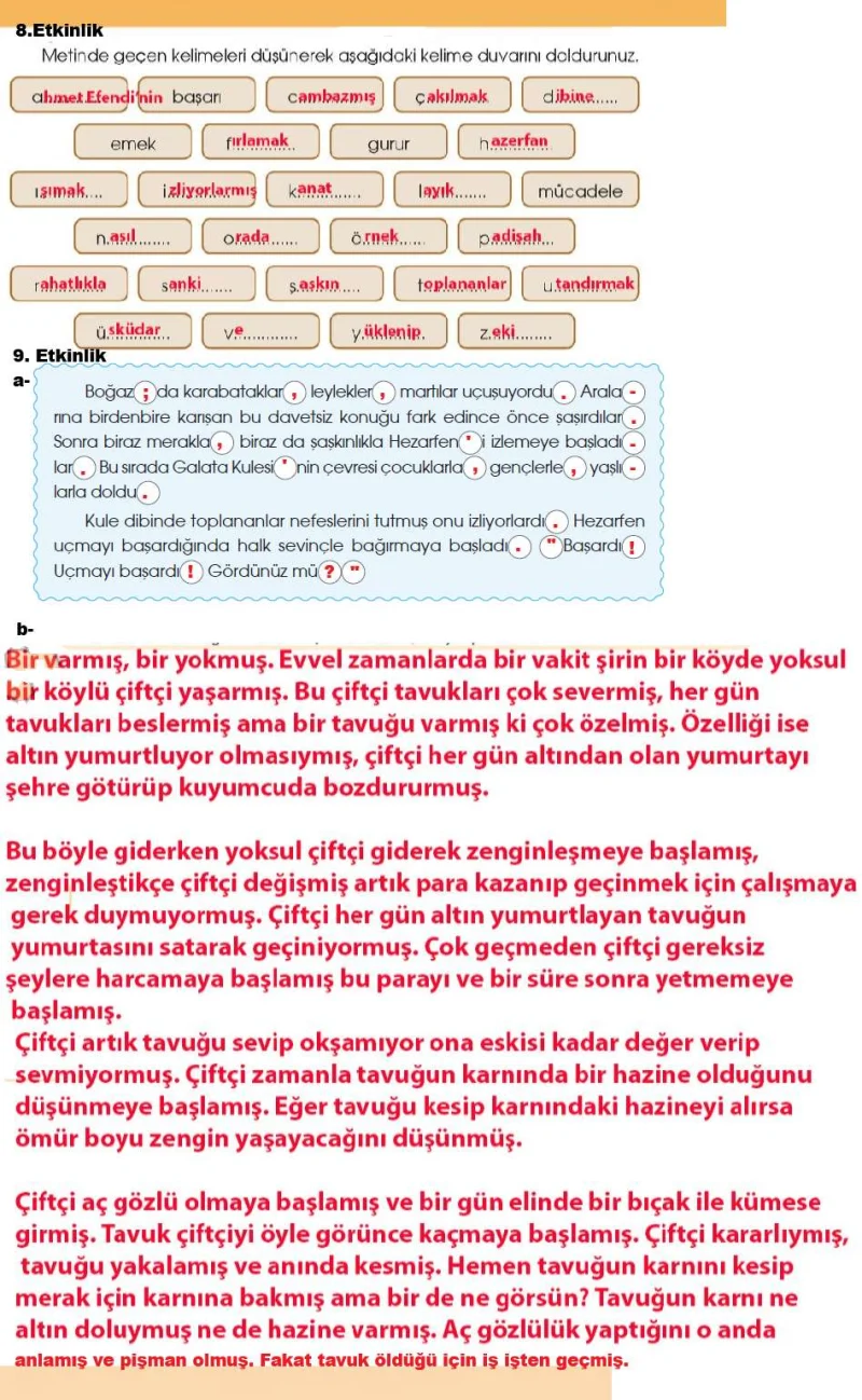 4. Sınıf Türkçe Ders Kitabı Cevapları Özgün Yayınları Sayfa 104 Çözüm Görseli