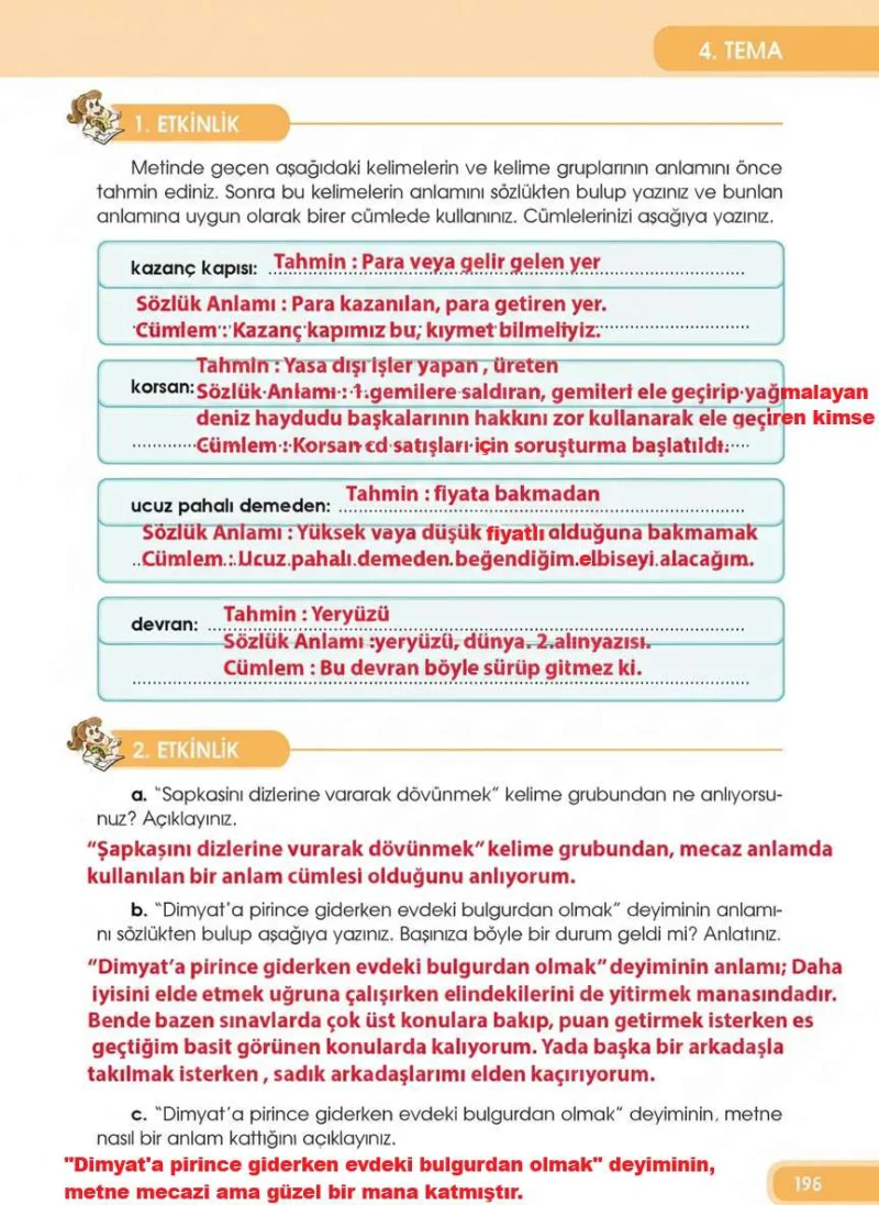 4. Sınıf Türkçe Ders Kitabı Cevapları Özgün Yayınları Sayfa 107 Çözüm Görseli