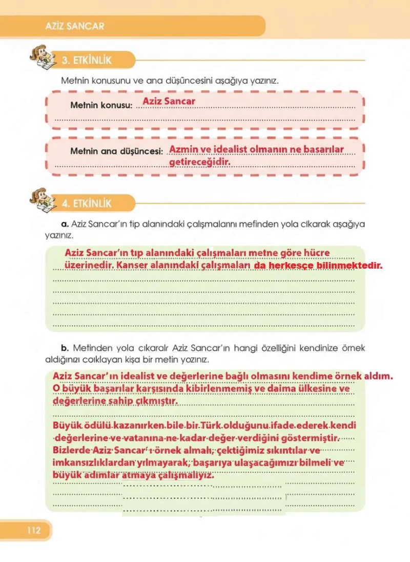 4. Sınıf Türkçe Ders Kitabı Cevapları Özgün Yayınları Sayfa 112 Çözüm Görseli