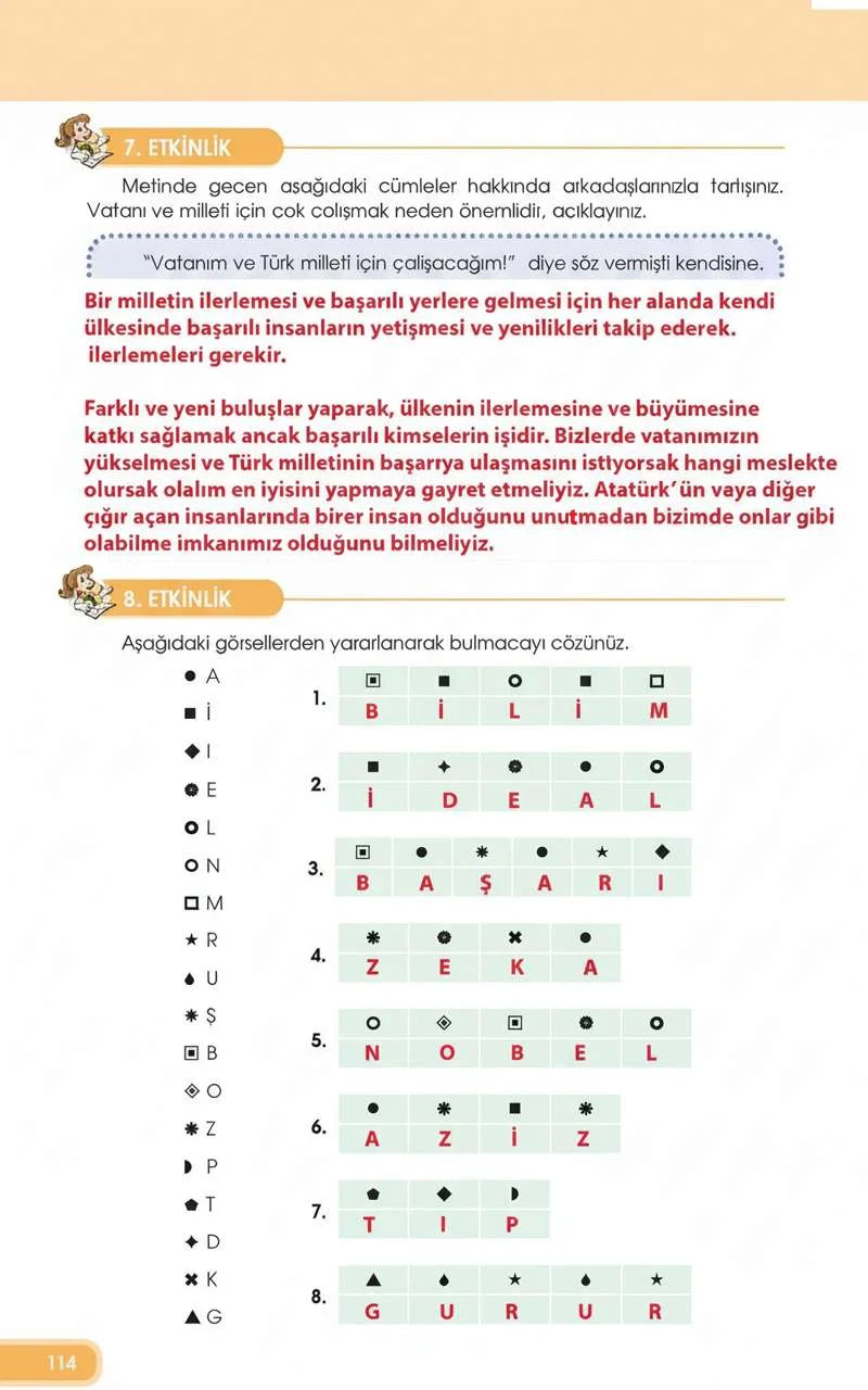 4. Sınıf Türkçe Ders Kitabı Cevapları Özgün Yayınları Sayfa 114 Çözüm Görseli
