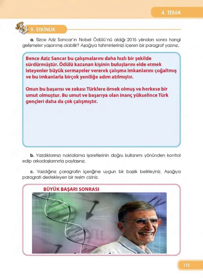 4. Sınıf Türkçe Ders Kitabı Cevapları Özgün Yayınları Sayfa 115 Çözüm Görseli