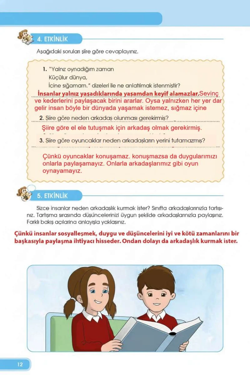 4. Sınıf Türkçe Ders Kitabı Cevapları Özgün Yayınları Sayfa 12 Çözüm Görseli