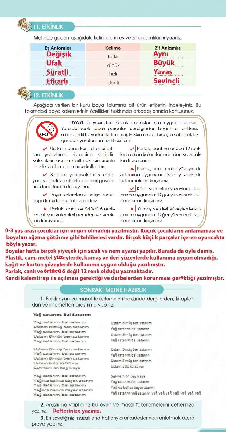 4. Sınıf Türkçe Ders Kitabı Cevapları Özgün Yayınları Sayfa 131 Çözüm Görseli