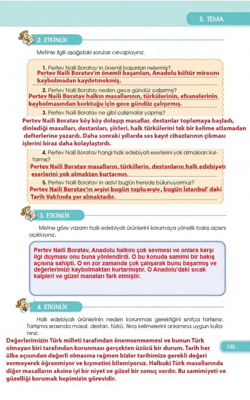 4. Sınıf Türkçe Ders Kitabı Cevapları Özgün Yayınları Sayfa 135 Çözüm Görseli
