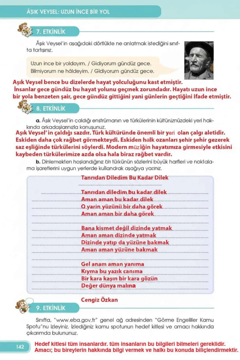 4. Sınıf Türkçe Ders Kitabı Cevapları Özgün Yayınları Sayfa 142 Çözüm Görseli