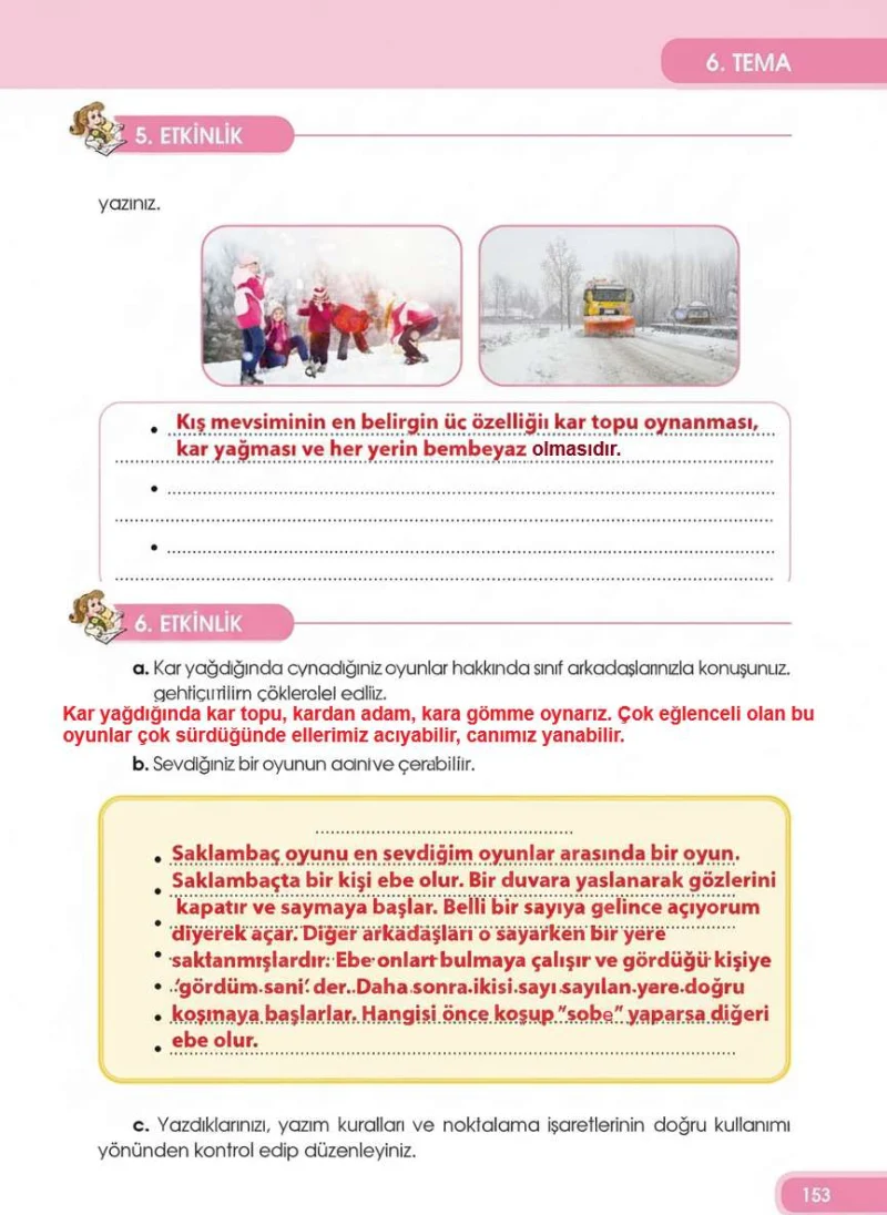 4. Sınıf Türkçe Ders Kitabı Cevapları Özgün Yayınları Sayfa 153 Çözüm Görseli