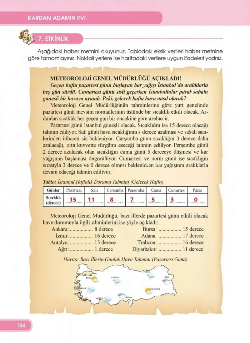4. Sınıf Türkçe Ders Kitabı Cevapları Özgün Yayınları Sayfa 154 Çözüm Görseli
