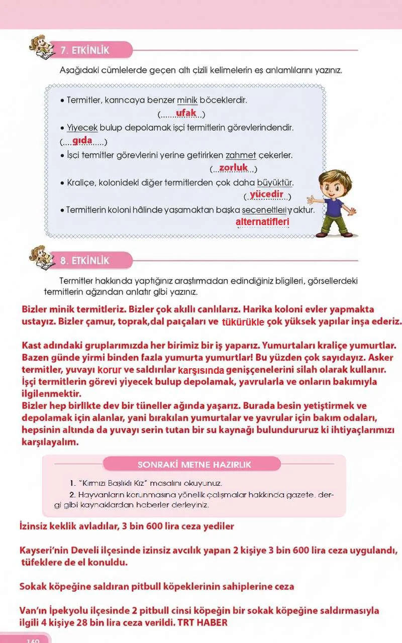 4. Sınıf Türkçe Ders Kitabı Cevapları Özgün Yayınları Sayfa 160 Çözüm Görseli