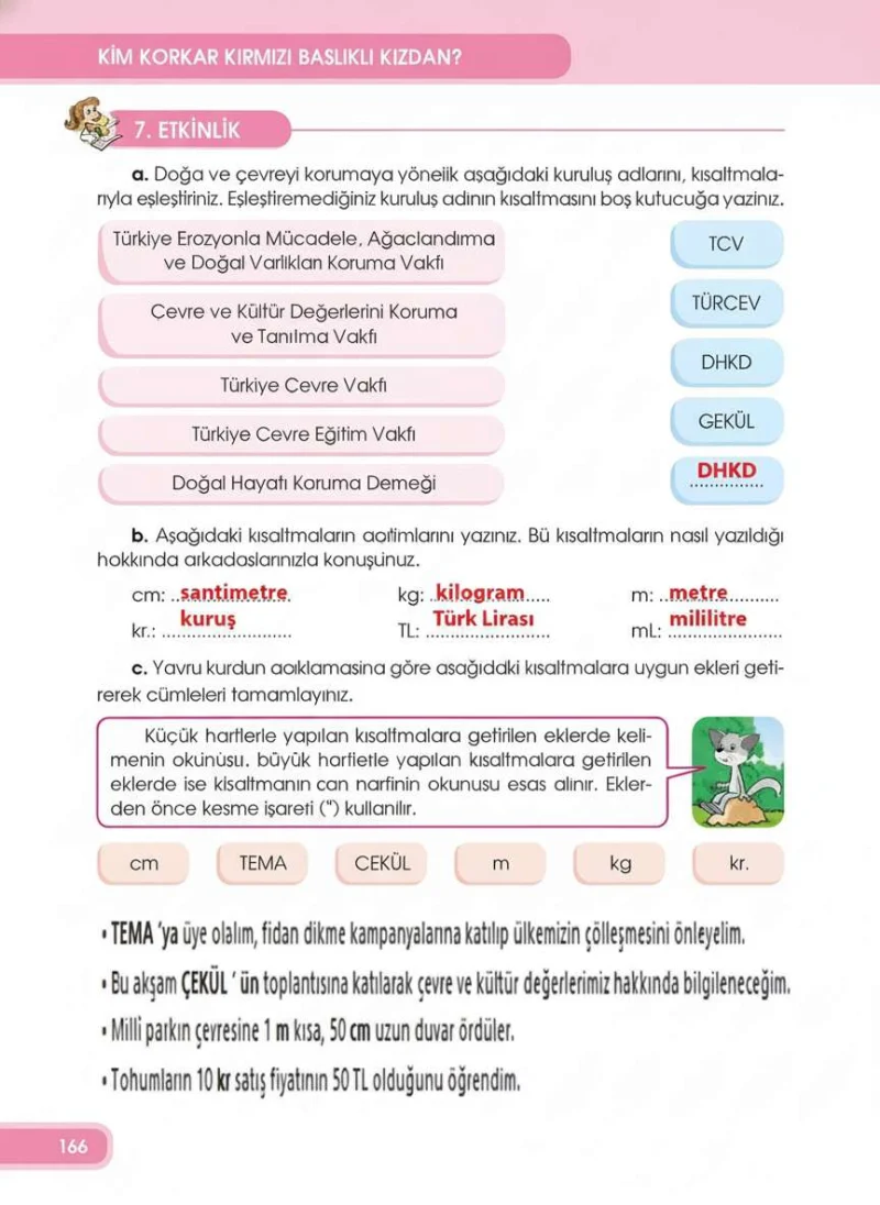 4. Sınıf Türkçe Ders Kitabı Cevapları Özgün Yayınları Sayfa 166 Çözüm Görseli