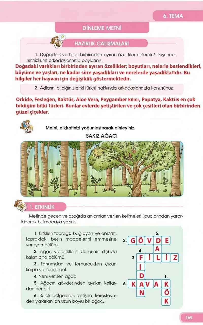 4. Sınıf Türkçe Ders Kitabı Cevapları Özgün Yayınları Sayfa 169 Çözüm Görseli