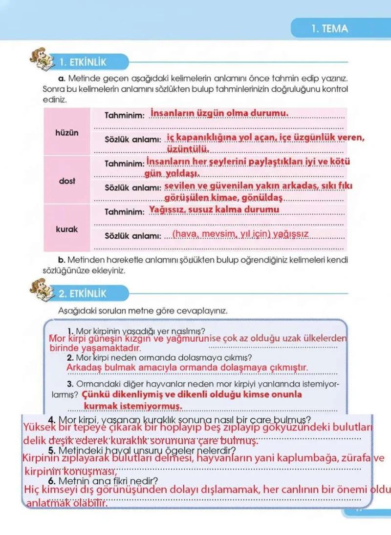 4. Sınıf Türkçe Ders Kitabı Cevapları Özgün Yayınları Sayfa 17 Çözüm Görseli