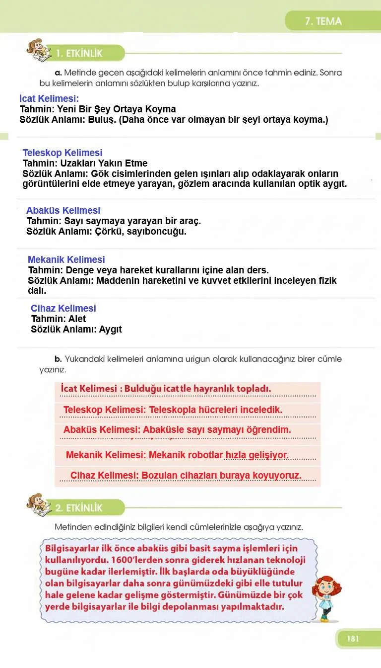 4. Sınıf Türkçe Ders Kitabı Cevapları Özgün Yayınları Sayfa 181 Çözüm Görseli