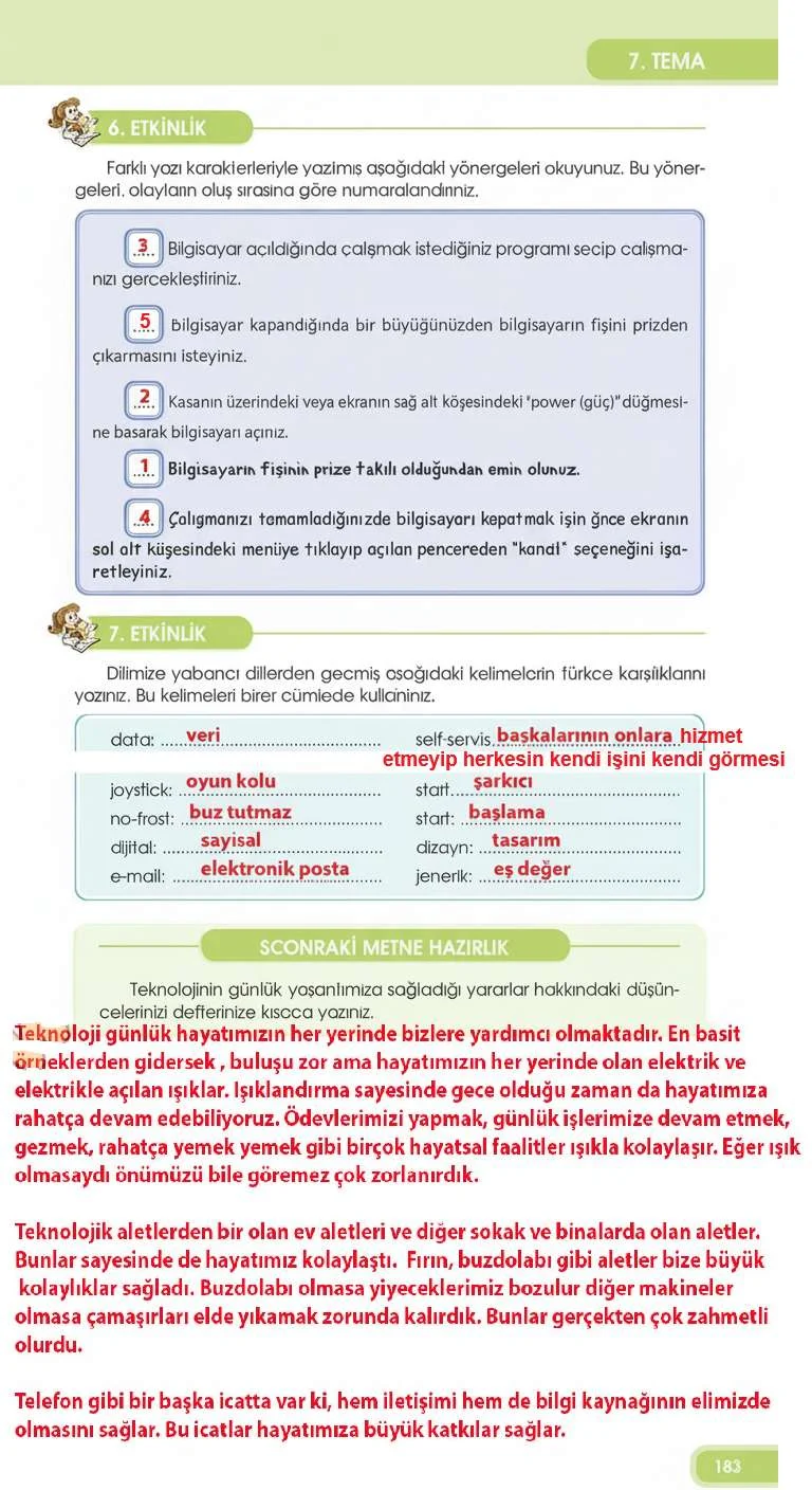 4. Sınıf Türkçe Ders Kitabı Cevapları Özgün Yayınları Sayfa 183 Çözüm Görseli