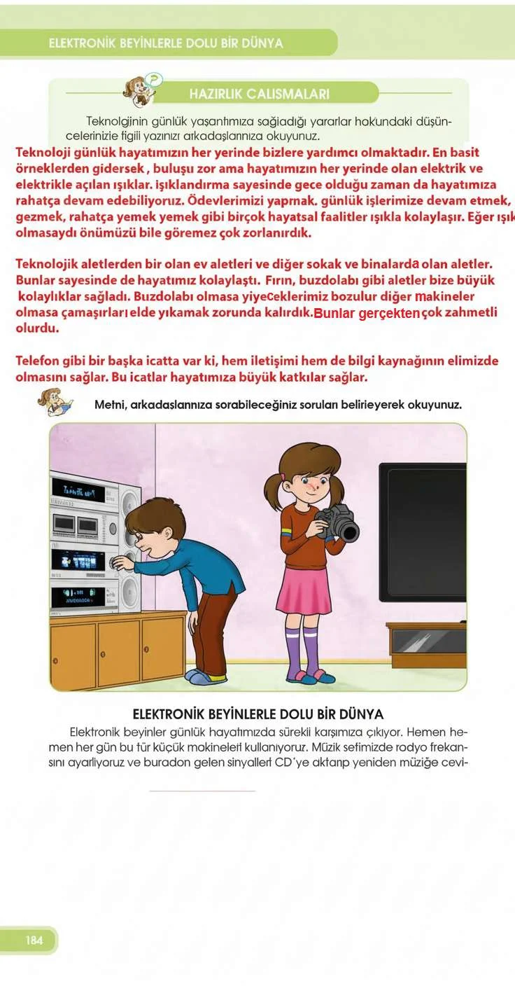 4. Sınıf Türkçe Ders Kitabı Cevapları Özgün Yayınları Sayfa 184 Çözüm Görseli