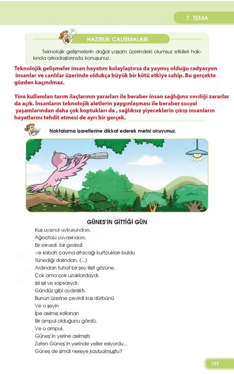 4. Sınıf Türkçe Ders Kitabı Cevapları Özgün Yayınları Sayfa 191 Çözüm Görseli