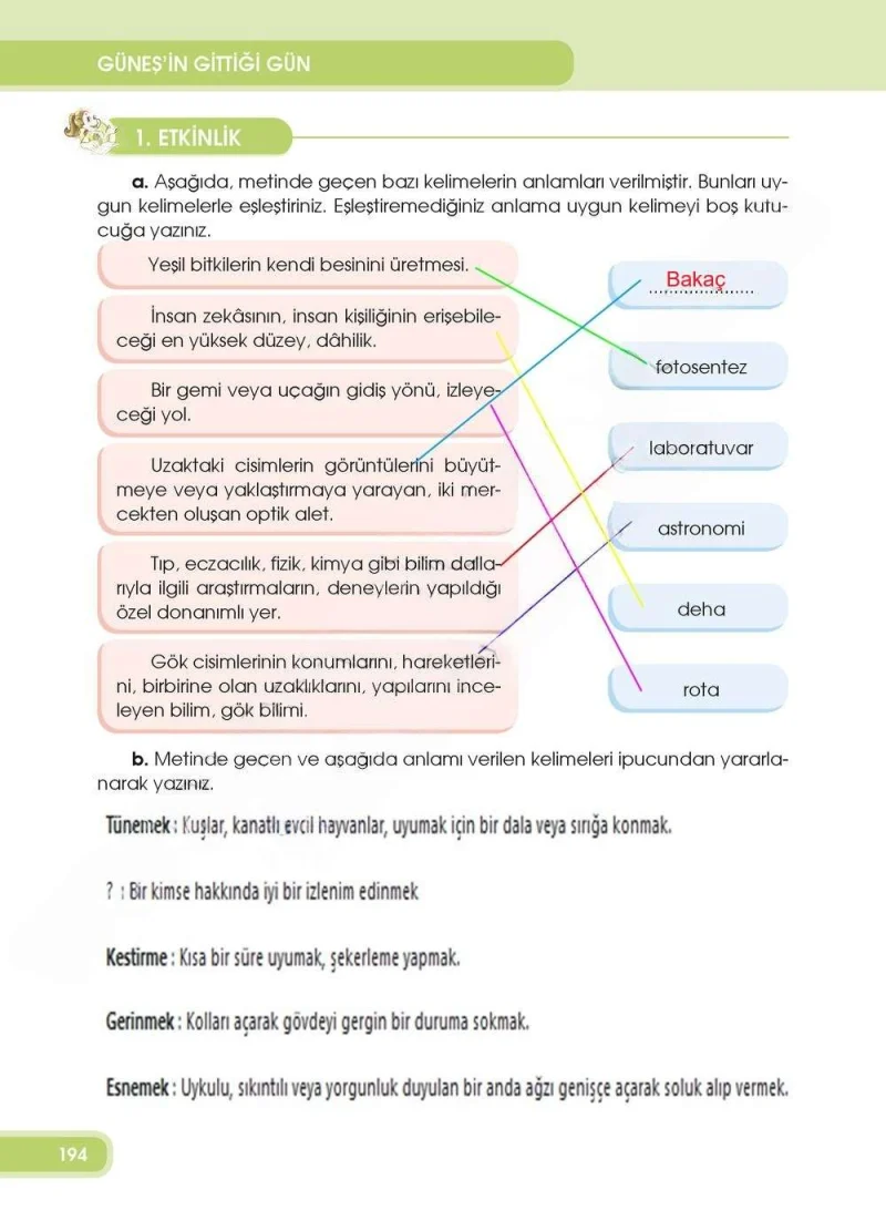 4. Sınıf Türkçe Ders Kitabı Cevapları Özgün Yayınları Sayfa 194 Çözüm Görseli