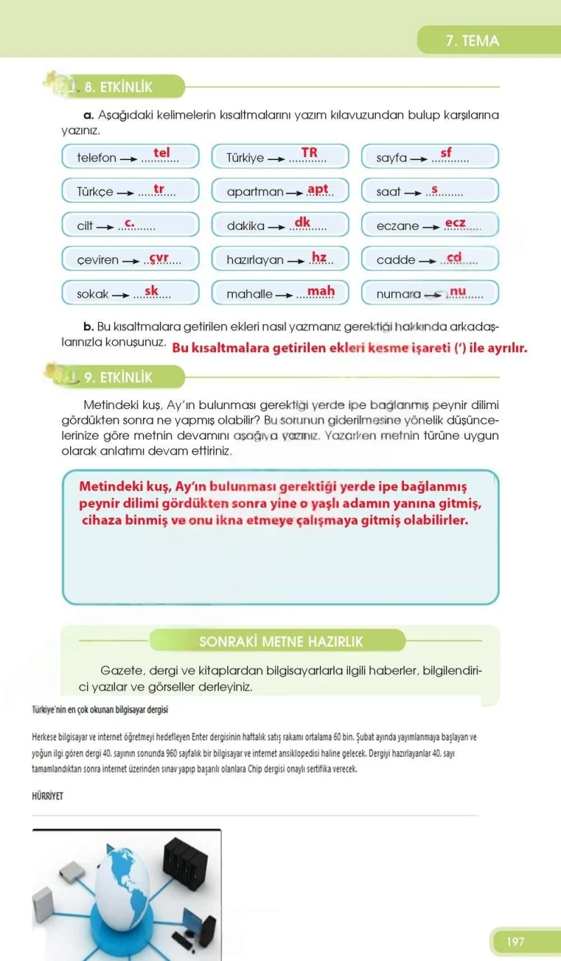 4. Sınıf Türkçe Ders Kitabı Cevapları Özgün Yayınları Sayfa 197 Çözüm Görseli