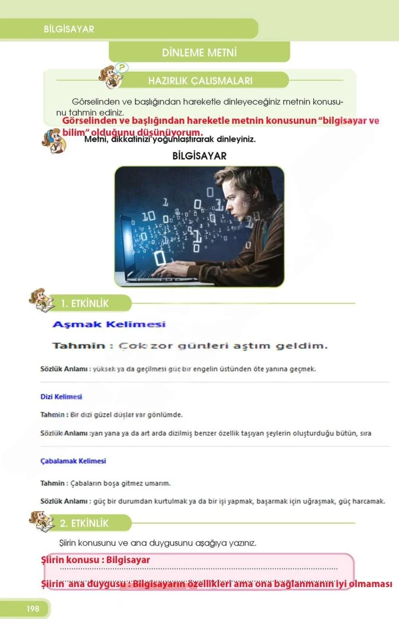 4. Sınıf Türkçe Ders Kitabı Cevapları Özgün Yayınları Sayfa 198 Çözüm Görseli