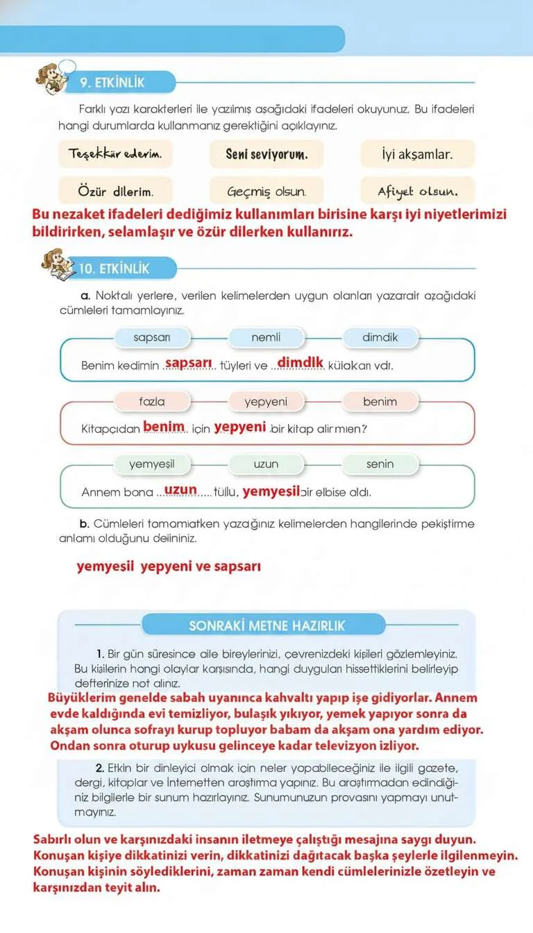 4. Sınıf Türkçe Ders Kitabı Cevapları Özgün Yayınları Sayfa 20 Çözüm Görseli