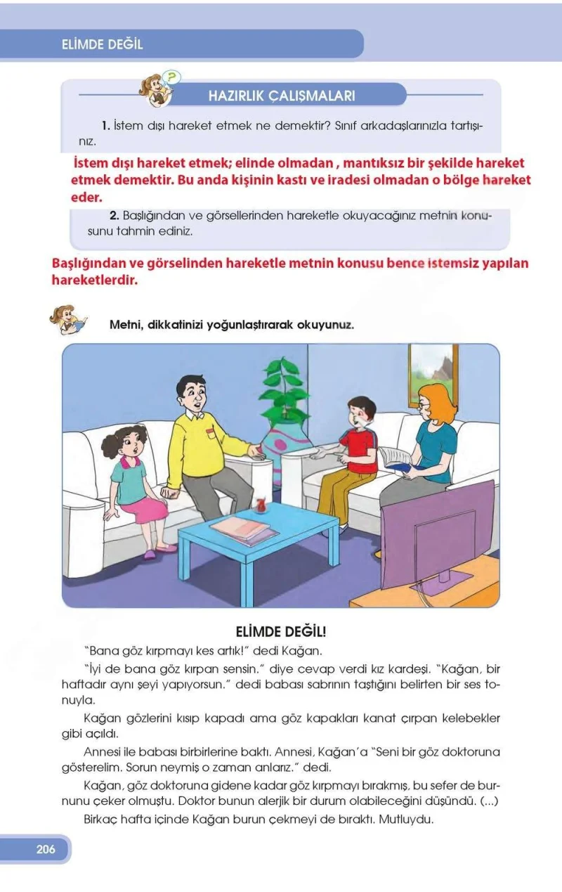 4. Sınıf Türkçe Ders Kitabı Cevapları Özgün Yayınları Sayfa 206 Çözüm Görseli
