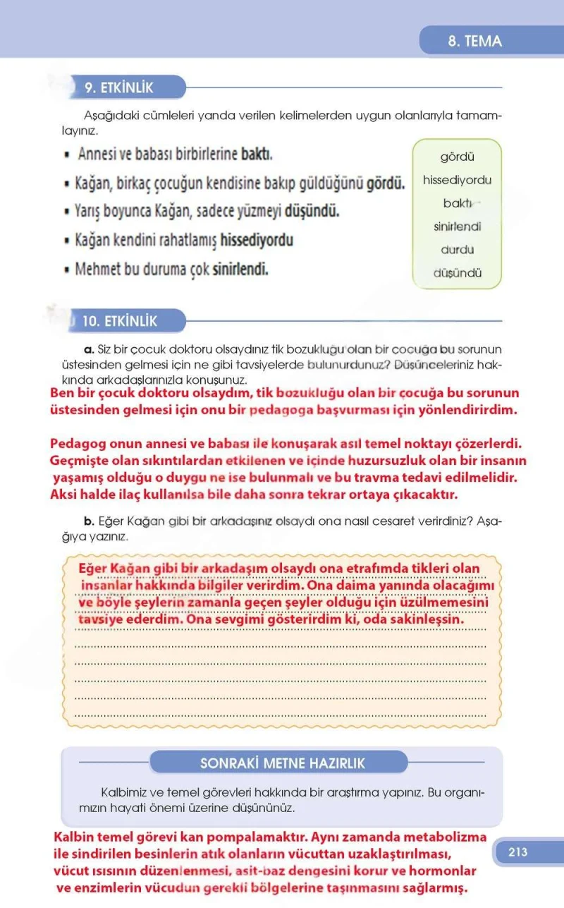 4. Sınıf Türkçe Ders Kitabı Cevapları Özgün Yayınları Sayfa 213 Çözüm Görseli