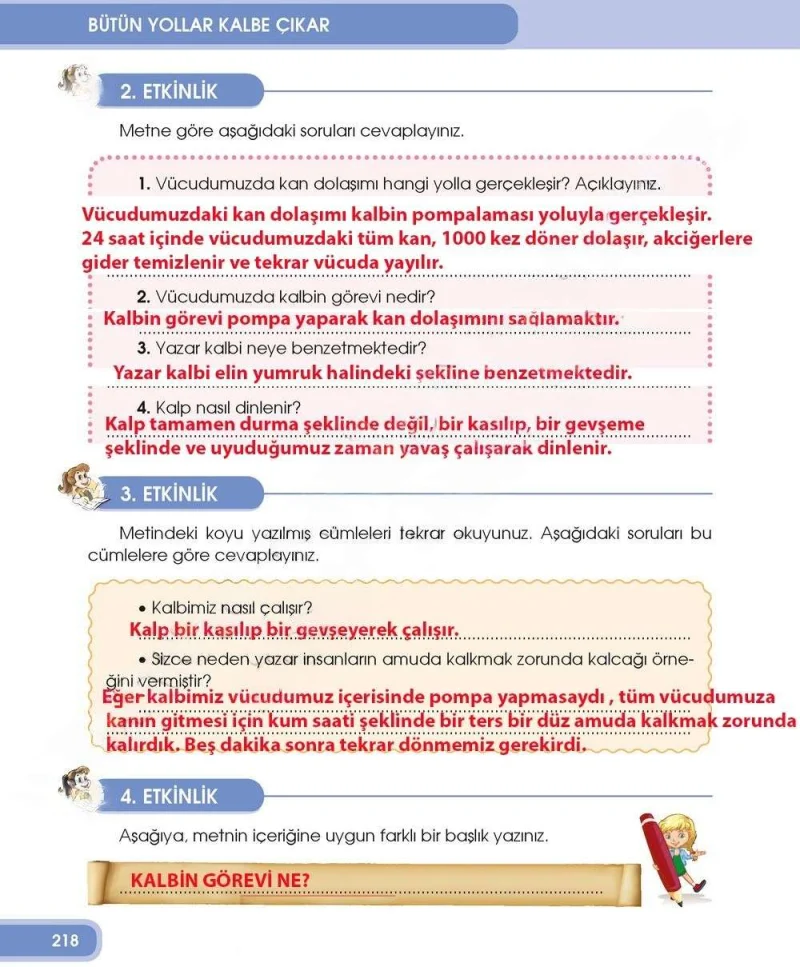 4. Sınıf Türkçe Ders Kitabı Cevapları Özgün Yayınları Sayfa 218 Çözüm Görseli