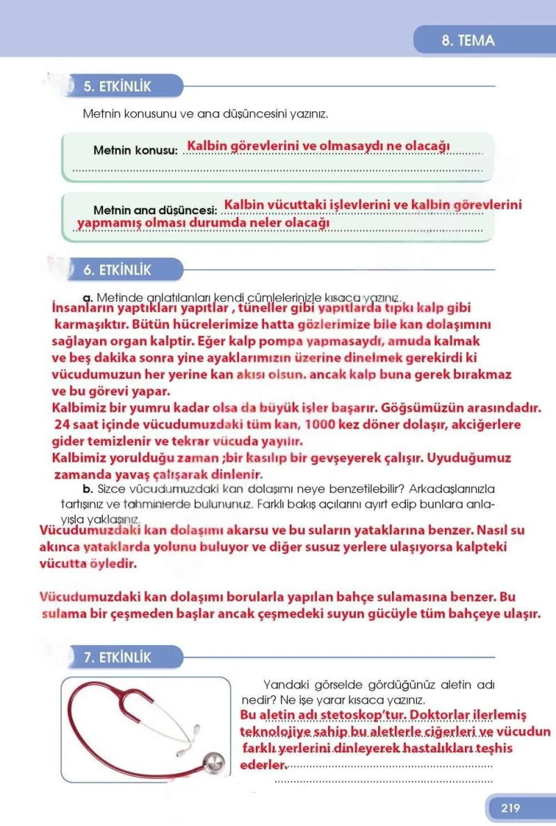 4. Sınıf Türkçe Ders Kitabı Cevapları Özgün Yayınları Sayfa 219 Çözüm Görseli