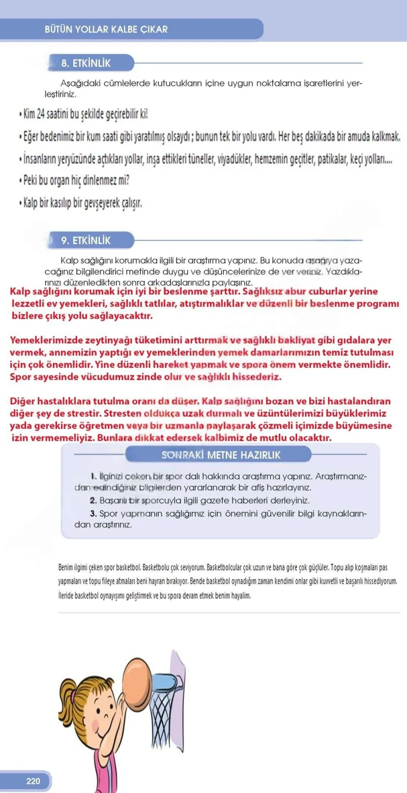 4. Sınıf Türkçe Ders Kitabı Cevapları Özgün Yayınları Sayfa 220 Çözüm Görseli